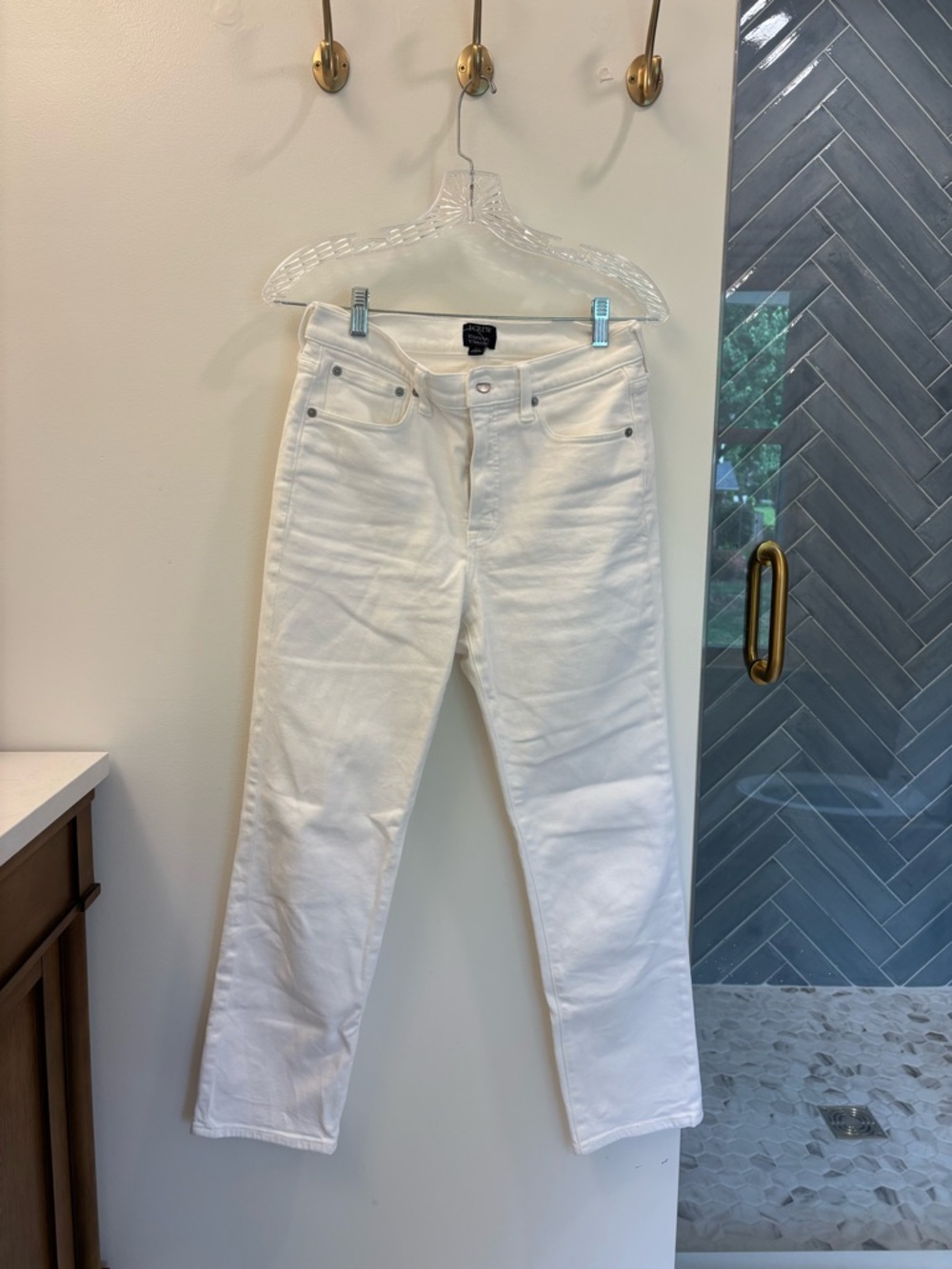 J Crew Factory White Women's Straight-Leg Jeans